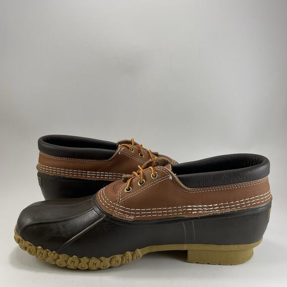 LL Bean Bean Boots Mens Size 14 Waterproof Leather 3 Eye Duck Rain Boots Low main image 3